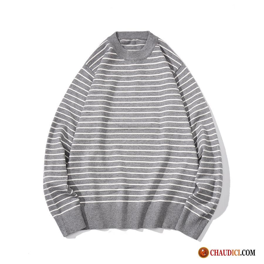 Sweat Homme Décontractée Rayé Fantaisie Pull Tricots En Maille