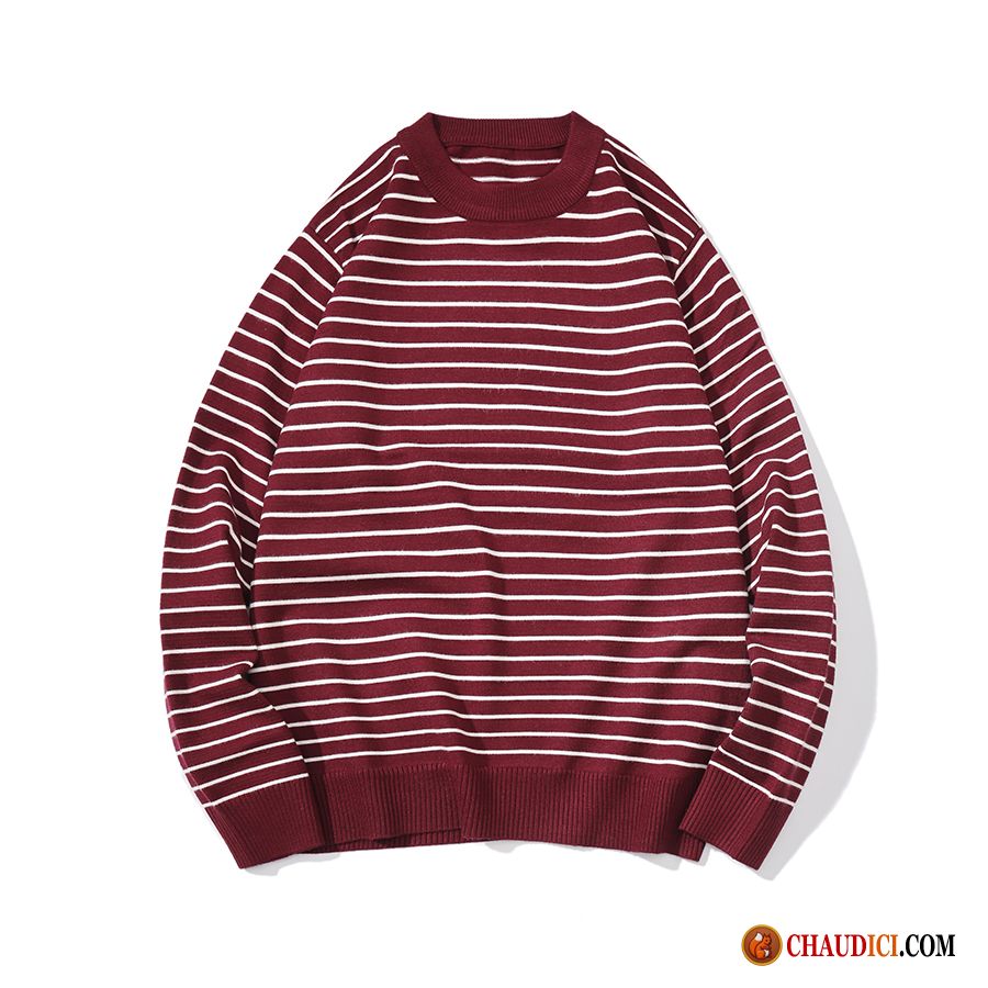 Sweat Homme Décontractée Rayé Fantaisie Pull Tricots En Maille